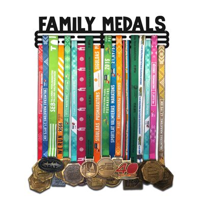 Colgador de medallas FAMILY MEDALS - Negro Mate - Grande