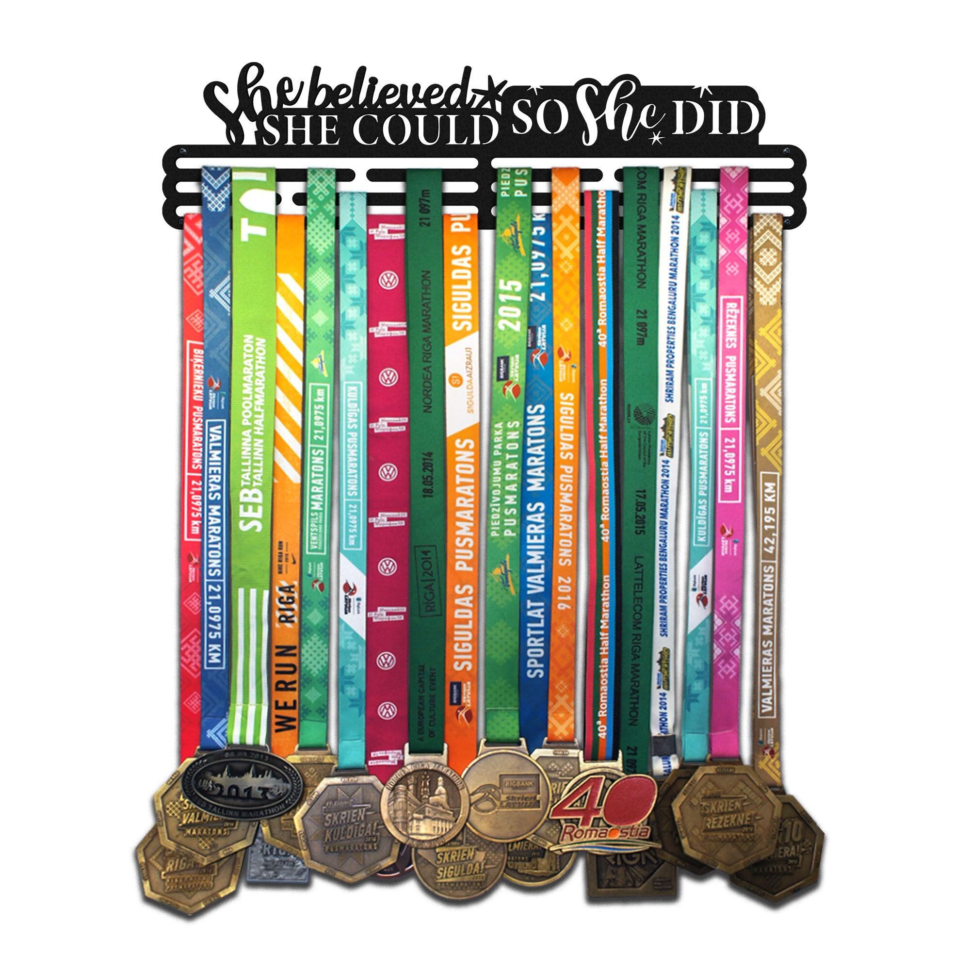 Buy wholesale Medal hanger SHE BELIEVED SHE COULD V3 - Matte Black