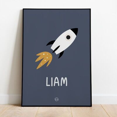 Children's room poster rocket - A3