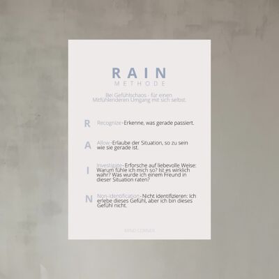 Poster DIN A4, RAIN Methode