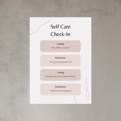 Poster DIN A4, Self Care Check-In