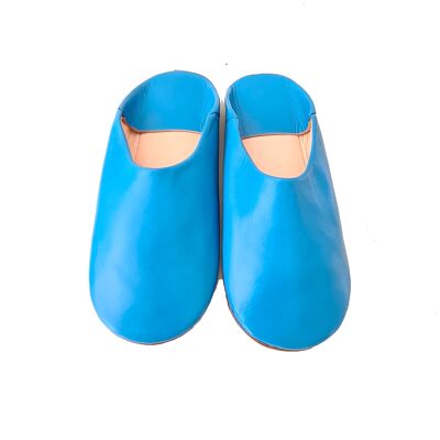 Babouche en cuir - Bleu foncé