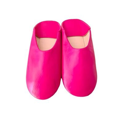 Personalisierte Lederpantoffeln - Pink