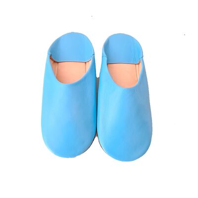 Personalized Leather Slipper - Sky Blue