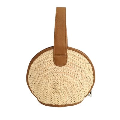 Sac Rond en palme: Saint Tropez - Caramel