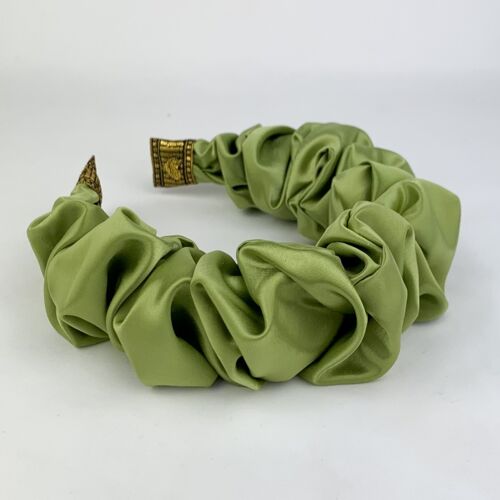 Lila Green Satin Ruffle Headband