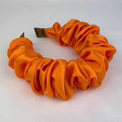 Lila Orange Satin-Rüschen-Stirnband