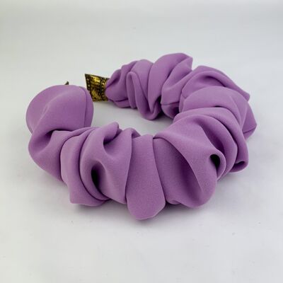 Diadema con volantes de raso lila lila