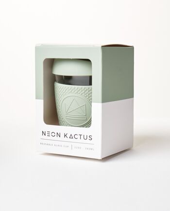 Tasse à café en verre réutilisable Neon Kactus - Friday Feeling 12 oz 2
