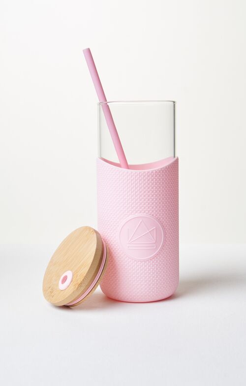 Neon Kactus Glass Water Tumbler - Pink Flamingo 1000ml