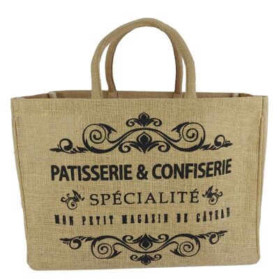 Large vegan jute shopping bag shopper basket bag shopping basket bag