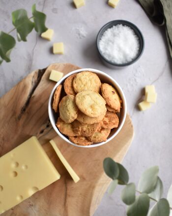 Cookies Salés Vrac 1 Kg : mini cookies apéro : Emmental Français – Fleur de sel 2
