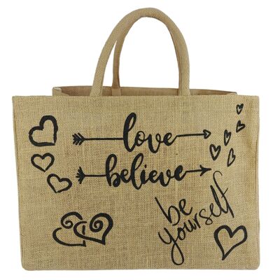 Jute shopping basket large shopping bag vegan bag shopper handbag basket bag sustainable