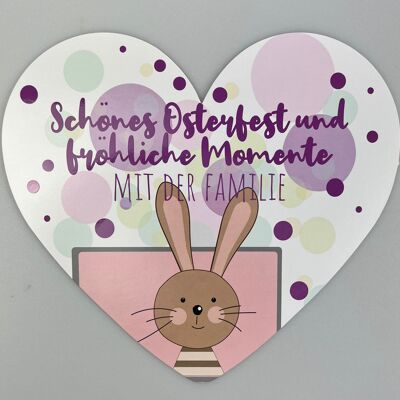 Card cuore 21,5 x 18,5 cm - Buona Pasqua e momenti felici con la famiglia