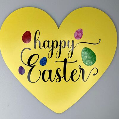 Heart card 21.5 x 18.5 cm - Happy Easter