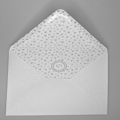 Couverture blanche pour petites cartes coeur