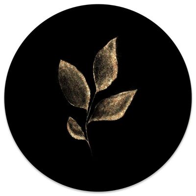 Wall circle leaf gold black - Ø 30 cm - Dibond - Recommended