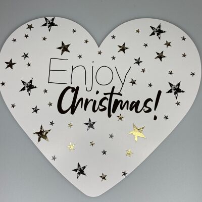 Heart card 21.5 x 18.5 cm - Enjoy Christmas!