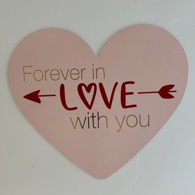 Heart card 21.5 x 18.5 cm - Forever in love with you