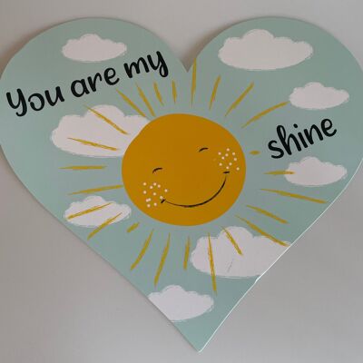Decorative heart XXL 34 x 30 cm - You are my sunshine