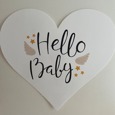 Corazón decorativo XXL 34 x 30 cm - Hello Baby