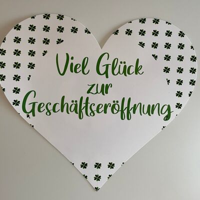 Decorative heart XXL 34 x 30 cm - Good luck with the business opening