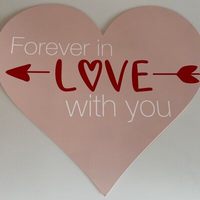 Decorative heart XXL 34 x 30 cm - Forever in love with you