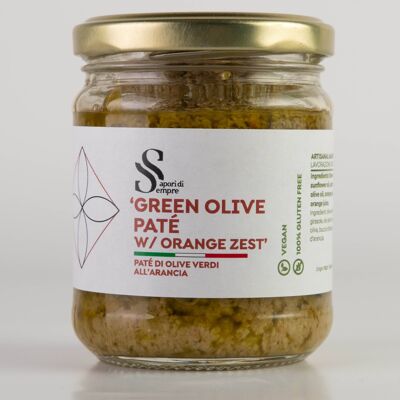 PÂTÉ D'OLIVES VERTES À L'ORANGE - Olives Vertes Au Zeste D'Orange - 500gr
