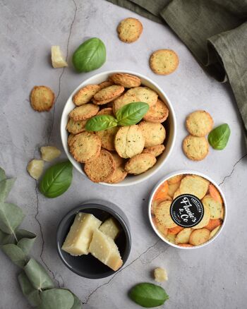 Cookies Salés Vrac 1 Kg : mini cookies apéro : Parmesan A.O.P. – Basilic 3