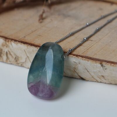 Gemstone Necklace - Rainbow Fluorite