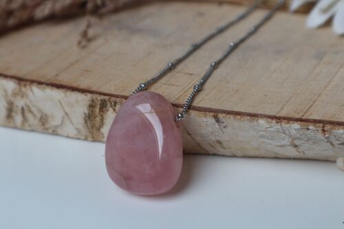 Gemstone Necklace - Rose Quartz