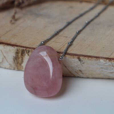 Collar de piedras preciosas - Cuarzo rosa