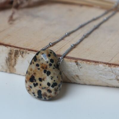 Collier de pierres précieuses - Jaspe Dalmatien