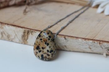 Collier de pierres précieuses - Jaspe Dalmatien