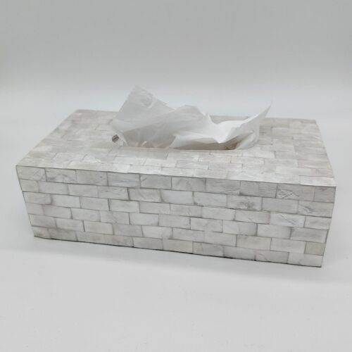 Tissue box shell - glossy white