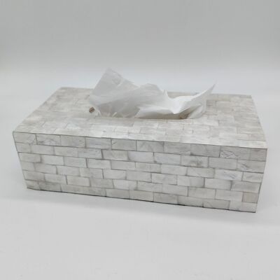 Tissue-Box-Hülle - glänzend weiß