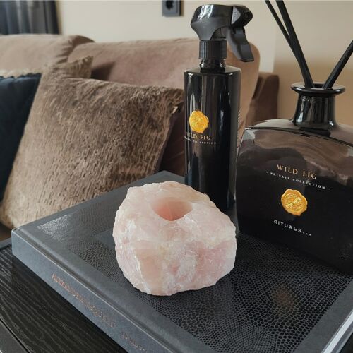 Rose quartz tea light holder