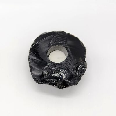 Obsidian tea light holder