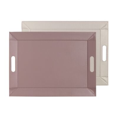 DUO - Reversible tray, dusky pink/stone, small