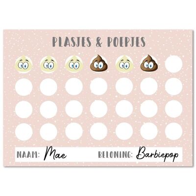 Reusable Reward Card Girls - Whiteboard with reusable stickers
