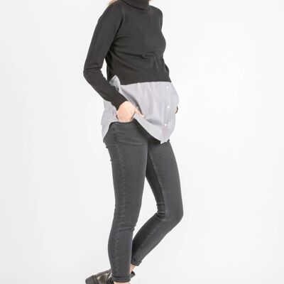OLIMPIA - Maternity Jeans BLACK