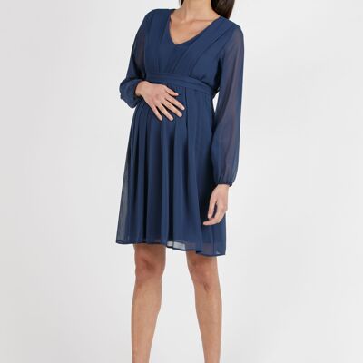 SARA - maternity dress BLUE - MATERNITY