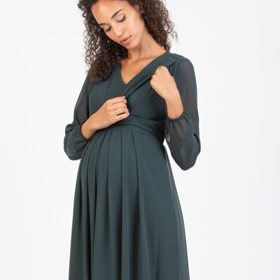 SARA - maternity dress GREEN - MATERNITY