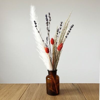 Set of vase with bouquet of dried flowers WITH LOVE | Dried Flower Date - colourful
