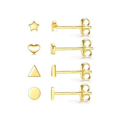 Boucles d'oreilles clous | Plaqué Or 18k - Triangles