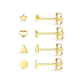 Boucles d'oreilles clous | Plaqué Or 18k - Triangles