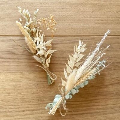Mini bouquets of dried flowers - natural color