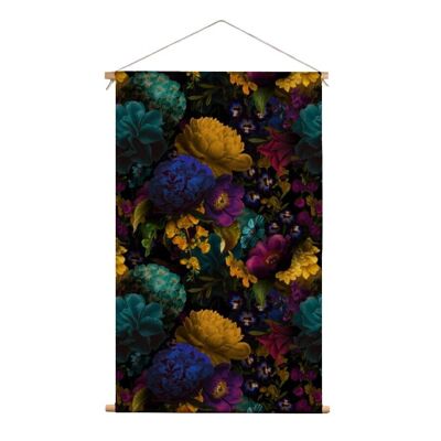 Textile poster within mystical flower
