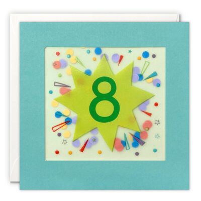 Age 8 Star Paper Shakies Card