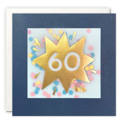 Age 60 Gold Paper Shakies Card